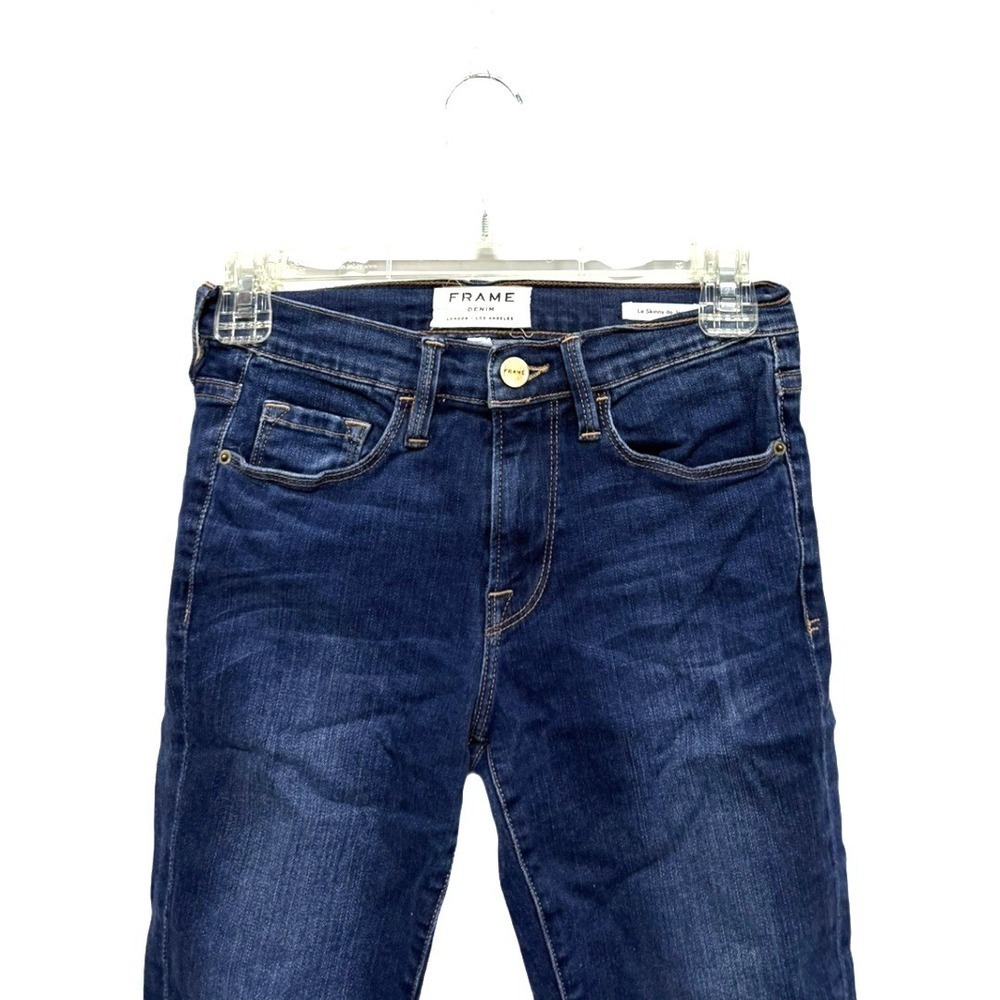 Frame Le Skinny De Jeanne Capri Bermuda Short Denim Jeans Size 27 Medium Wash - Picture 2 of 6